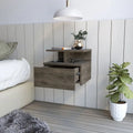 Floating Nightstand One Drawer Dark Walnut Finish Q5232