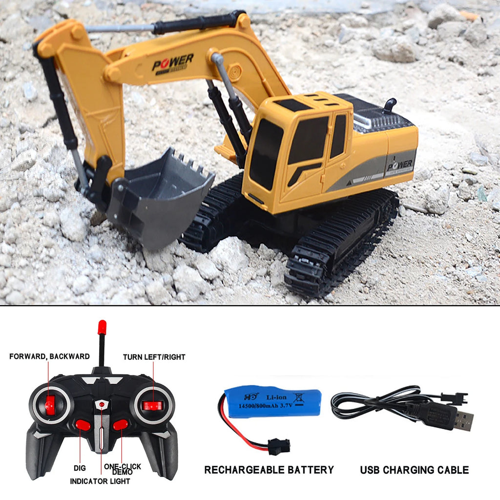 Mini Rc Excavator 1:24 Alloy Plastic Engineering Car Toys L1384