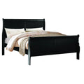 Brown Twin Size Wooden Sleigh Bed with Panel Headboard and Footboard P698