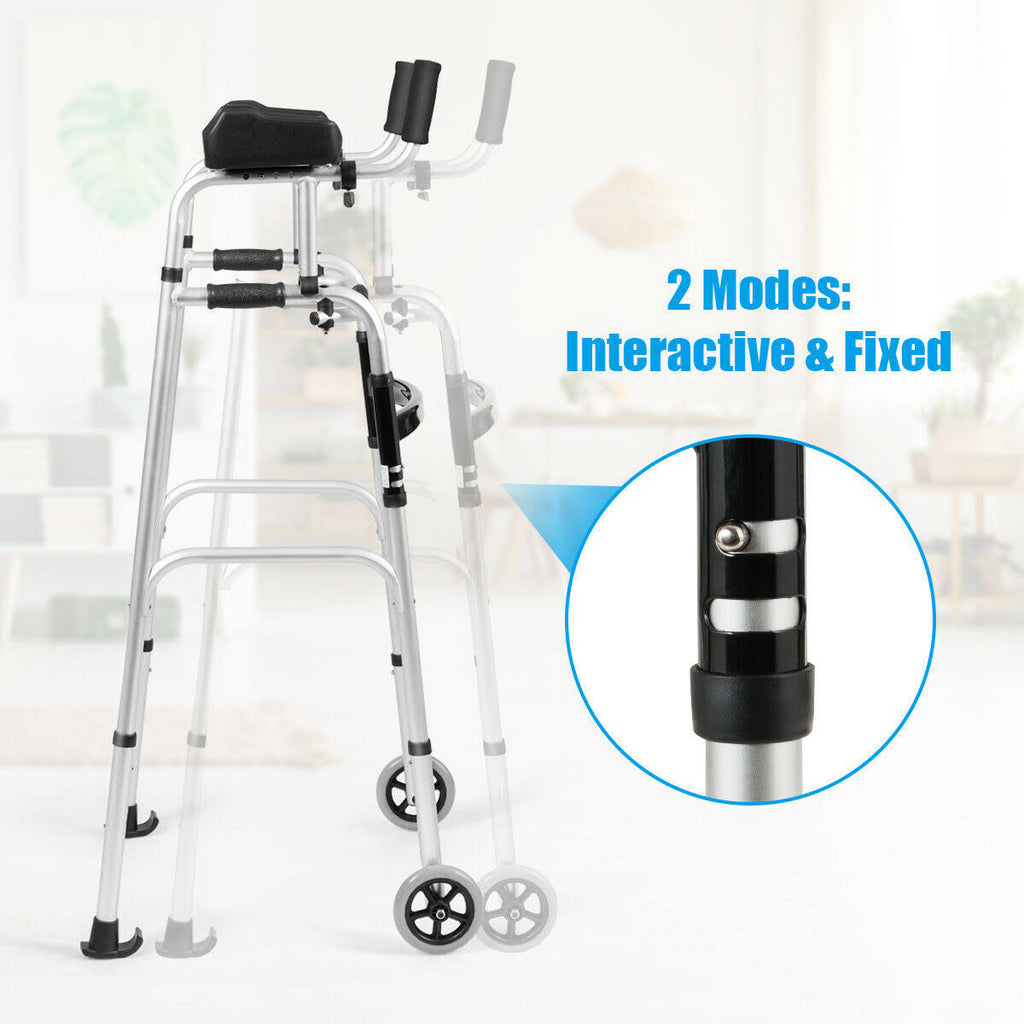 Folding Height Adjustable Walking Frame with Armrest J894150