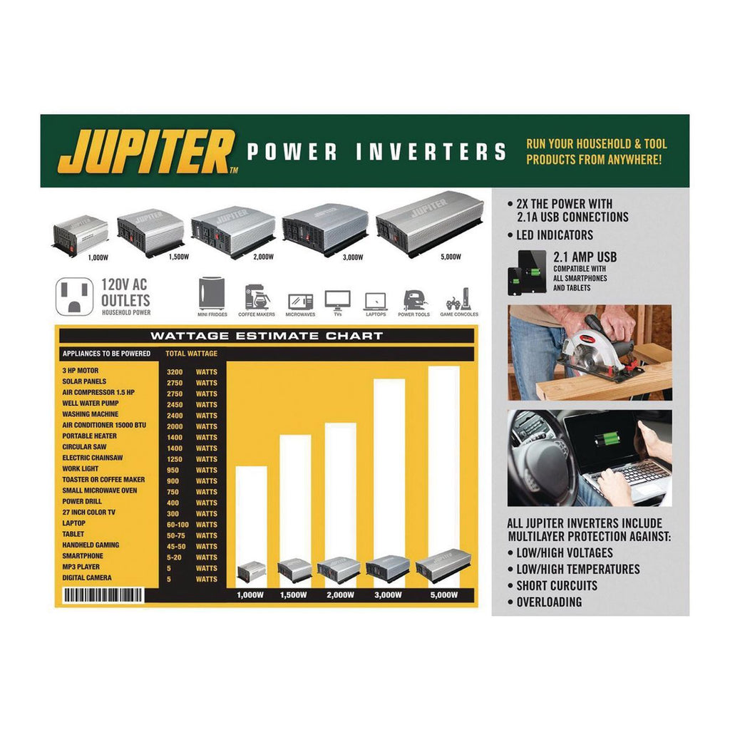 2000 Watt Modified Sine Wave Power Inverter J58102