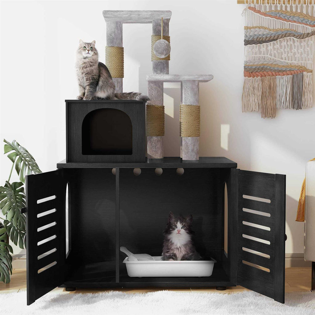 Cat Litter Box Enclosure with Cat Tree L113033