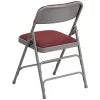 Burgundy Patterned Fabric Metal Folding Chair M594