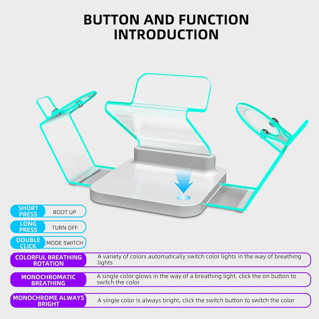Charging Dock for Oculus Quest 2 Headset and Controllers with LED Lights, Rechargeable Batteries and Charger Cable Pack of 2 A78655