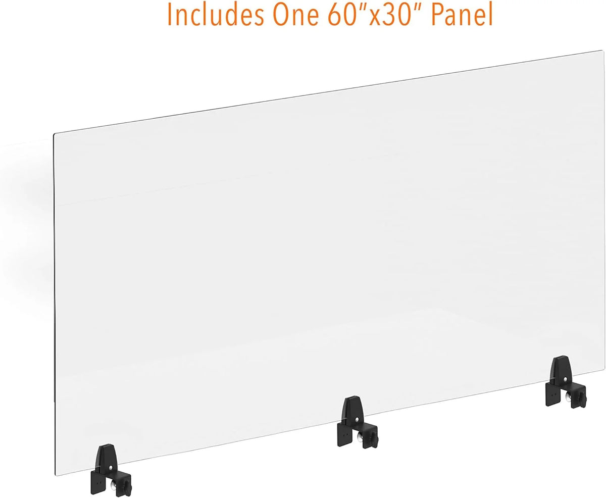 Clear 60 In X 30 In Clamp On Desk Divider G1989