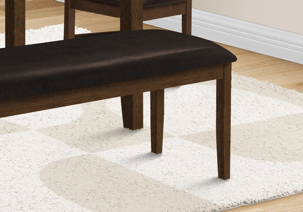 48" Rectangular Upholstered Brown Leather-look Bench L893793
