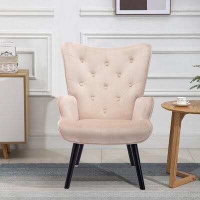 Beige Velvet Accent Chair K847