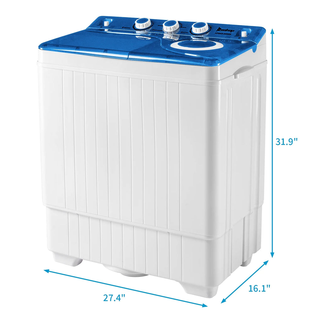 Semi-automatic Twin Tub Washing Machine, 26Lbs, White&Blue B94302