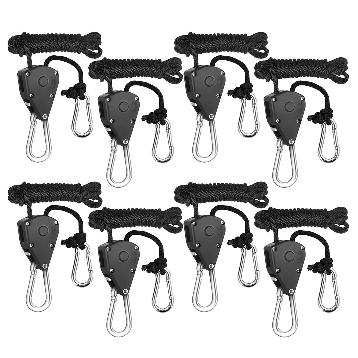 8pcs Heavy Duty Pulley Ratchets Rope Clip Hanger Set P87712