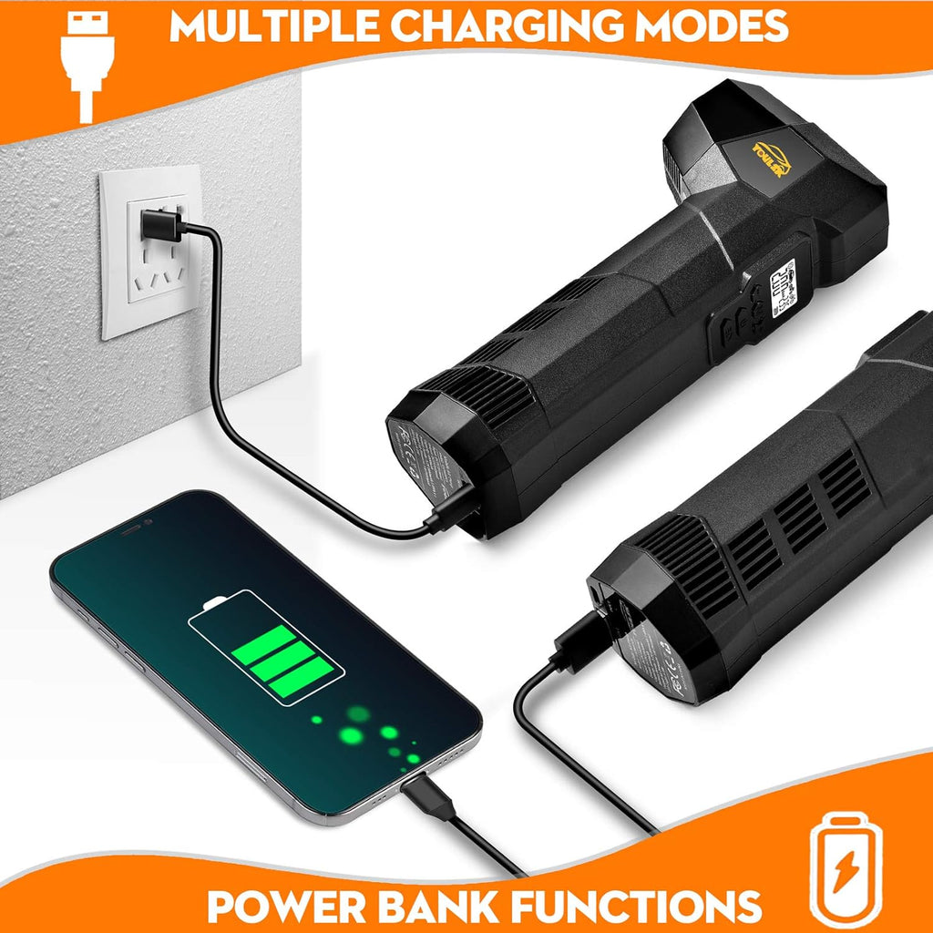 Electric Handheld Tire Inflator, 6000mAh Rechargeable Cordless Bike Pump, Portable Air Compressor with Digital Display U7257