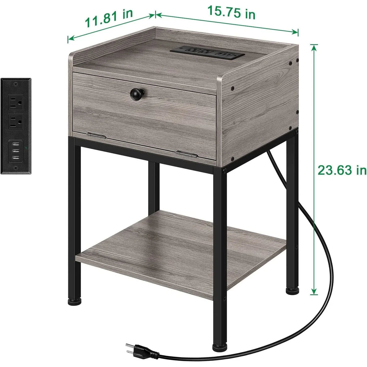 Bedside End Table with Storage Drawer R60967