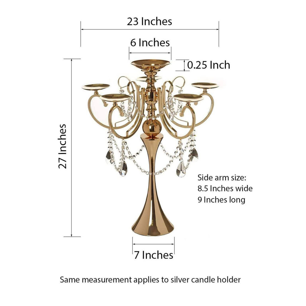 Silver Metal Candle Holder Candelabra M358727