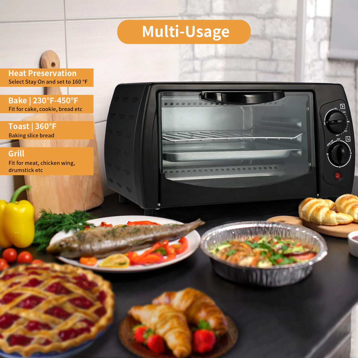 Stainless Steel Air Fryer Toaster 9 L 4-Slice F796687