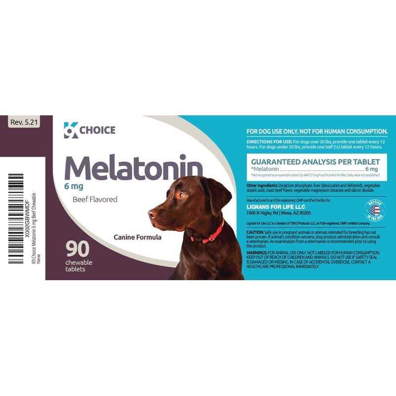 Melatonin for Dogs 6mg 90 Chewable Tablets Z52179