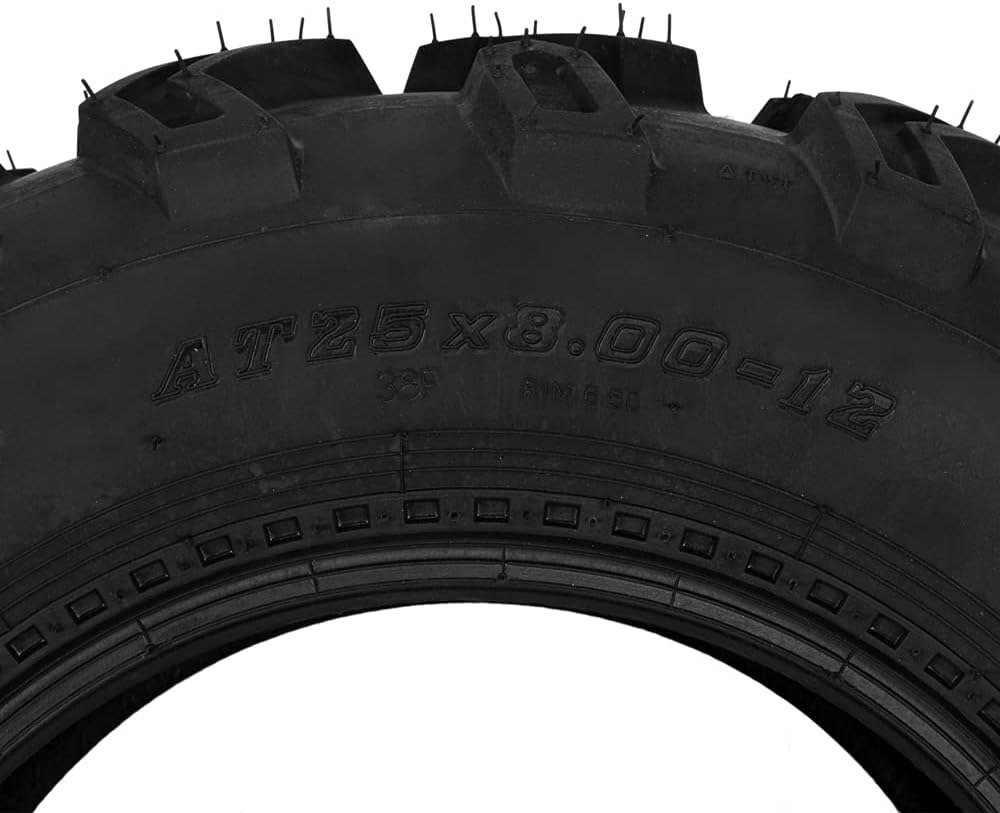 25x8x12 Tubeless 6Ply ATV UTV Tire Pack of 2 Q958