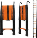 Telescoping Ladder 10.5 FT Aluminum with 2 Detachable Roof Hooks and 2 Triangle Stabilizers Y97877