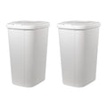 13.3-gal Touch Lid Trash Can, White (2 Pack) V336