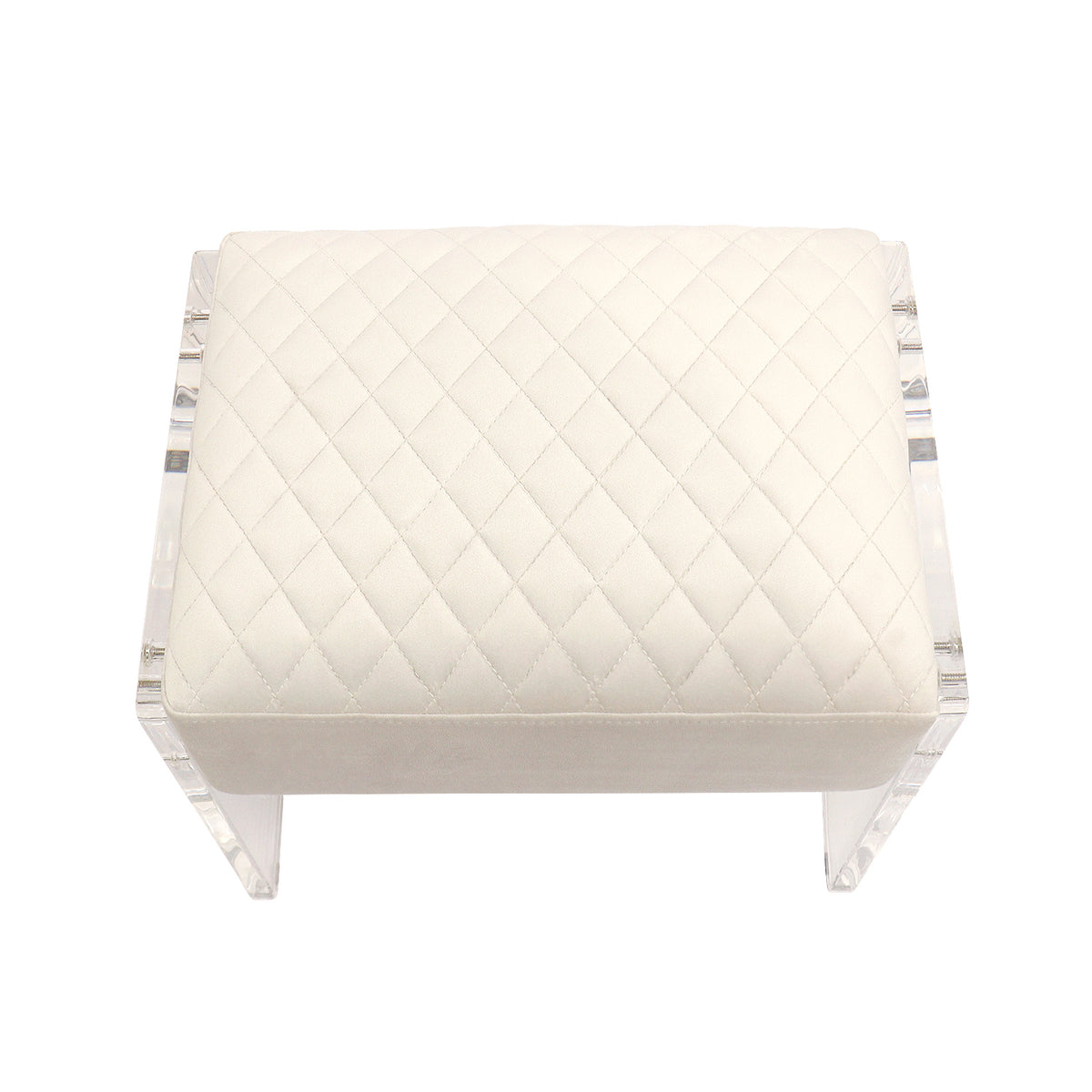 Ivory Velvet Stool E11739