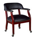 Black Captain Chair with Casters Q219684