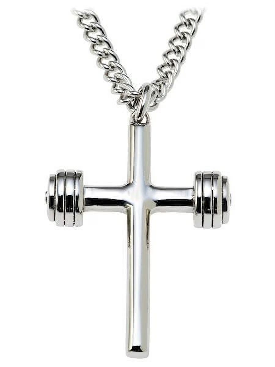 Men's Dumbbell Cross Necklace K1764