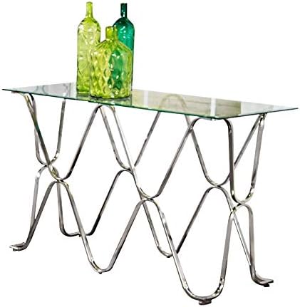 Chrome Glass Top Console Table Q601193