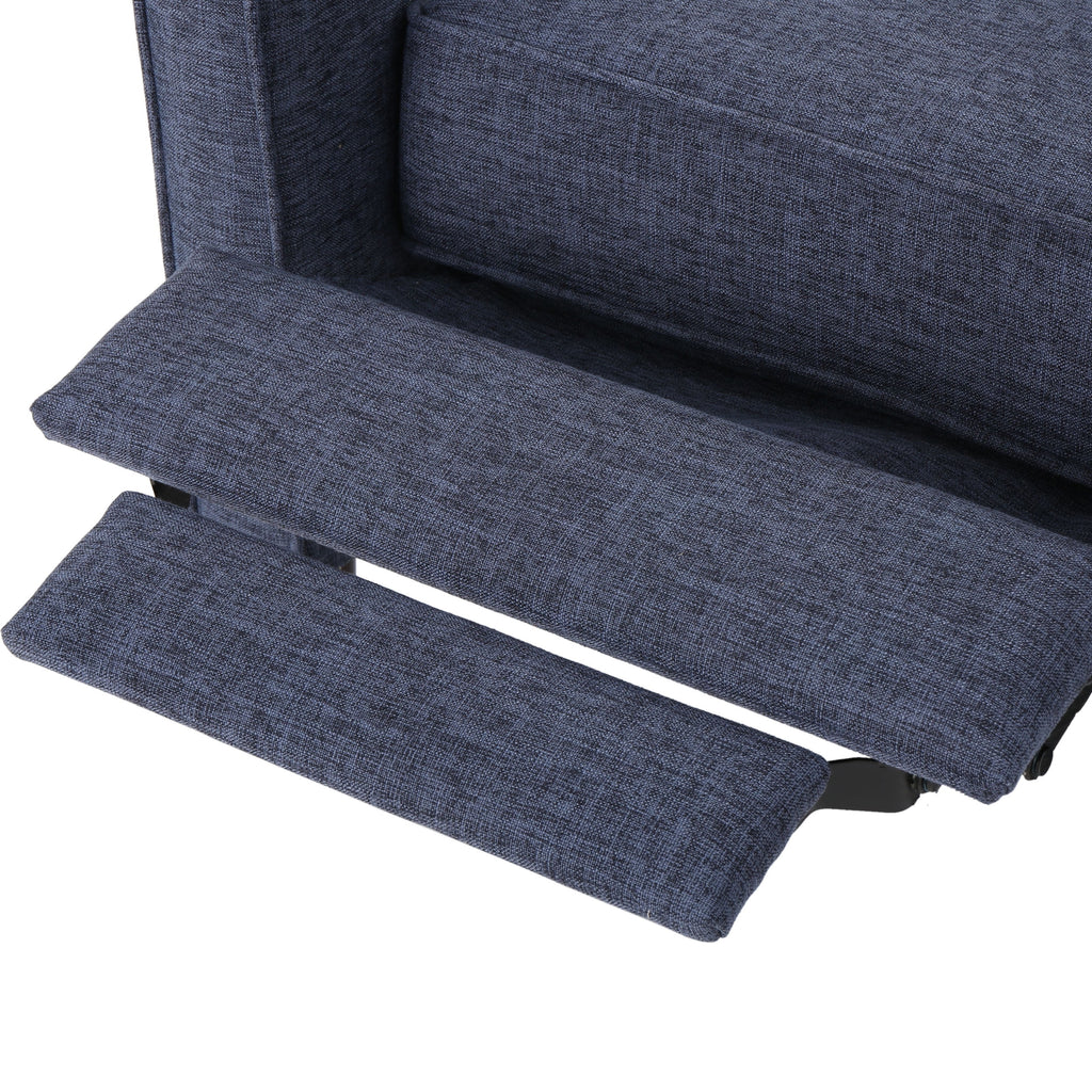Dark Blue Fabric Button Tufted Recliner Z380