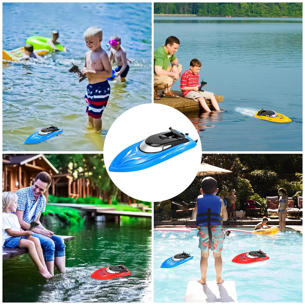 3 Pack 2.4 GHz RC Boat with 6 Rechargeable Batteries U510