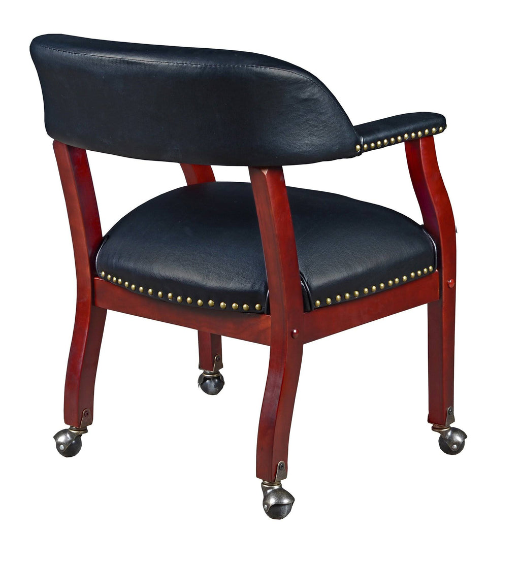 Black Captain Chair with Casters Q219684