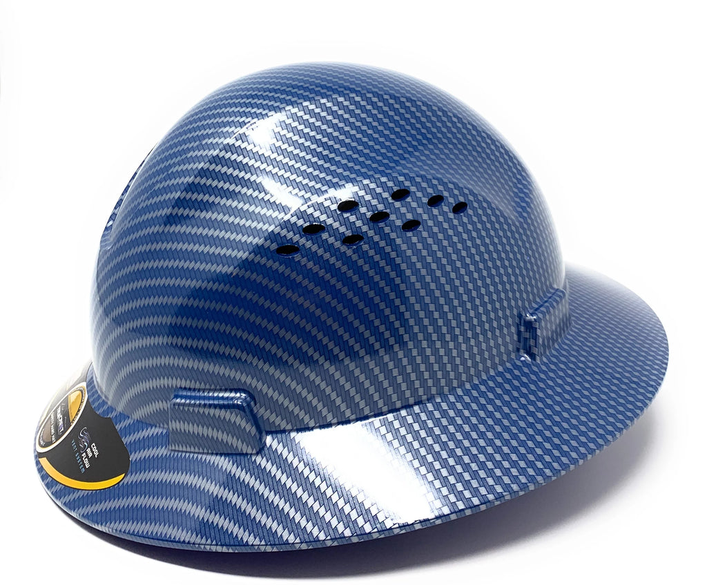 Blue Silver Full Brim Hard Hat with Suspension R965383