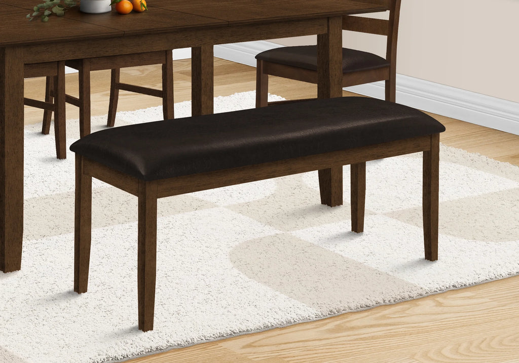 48" Rectangular Upholstered Brown Leather-look Bench L893793