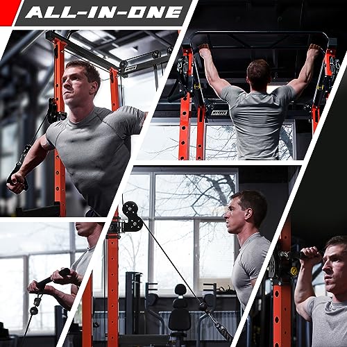 Multi-Function Squat Rack Power Cage with Cable Crossover System R692