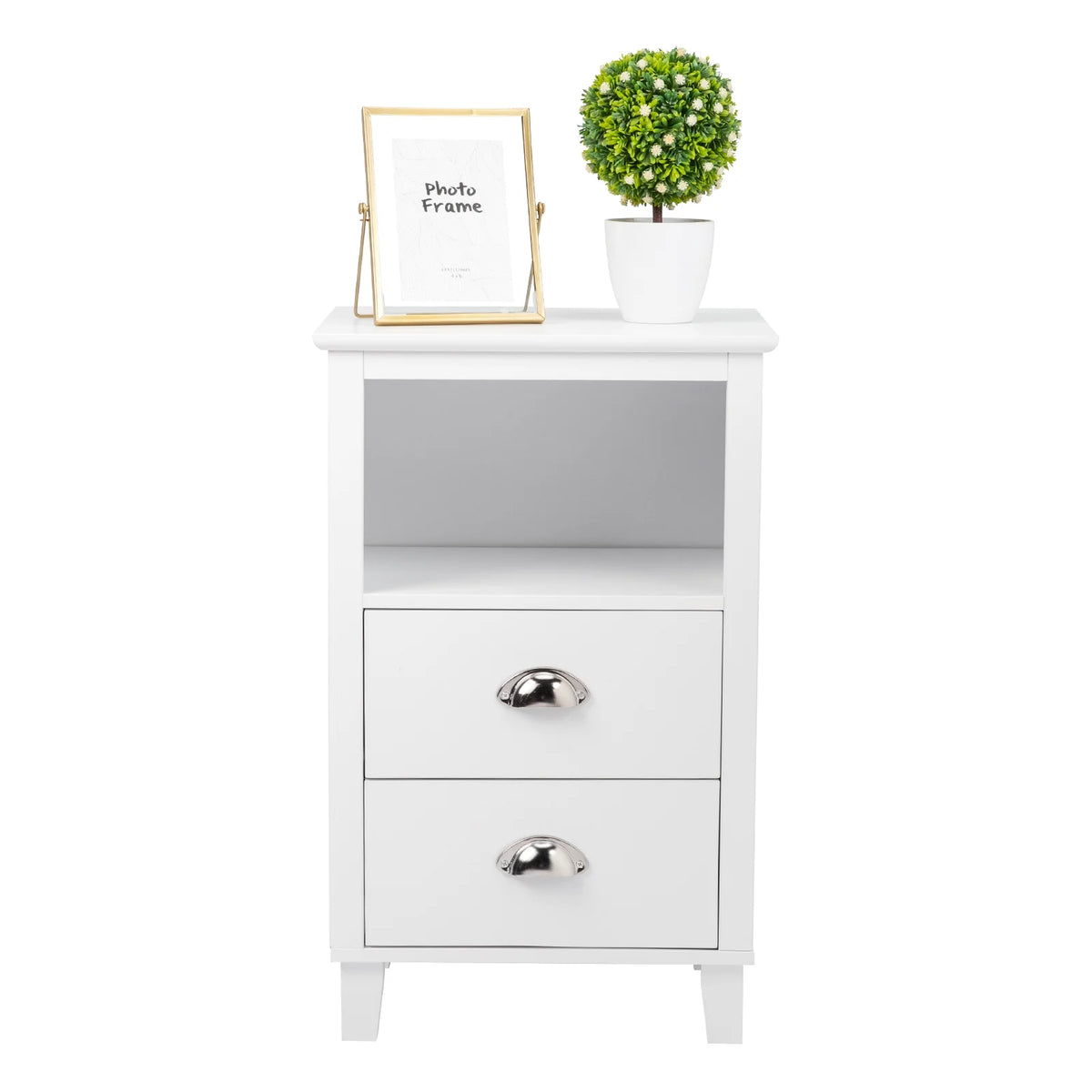 White 2 Drawer Bedside Table J61700