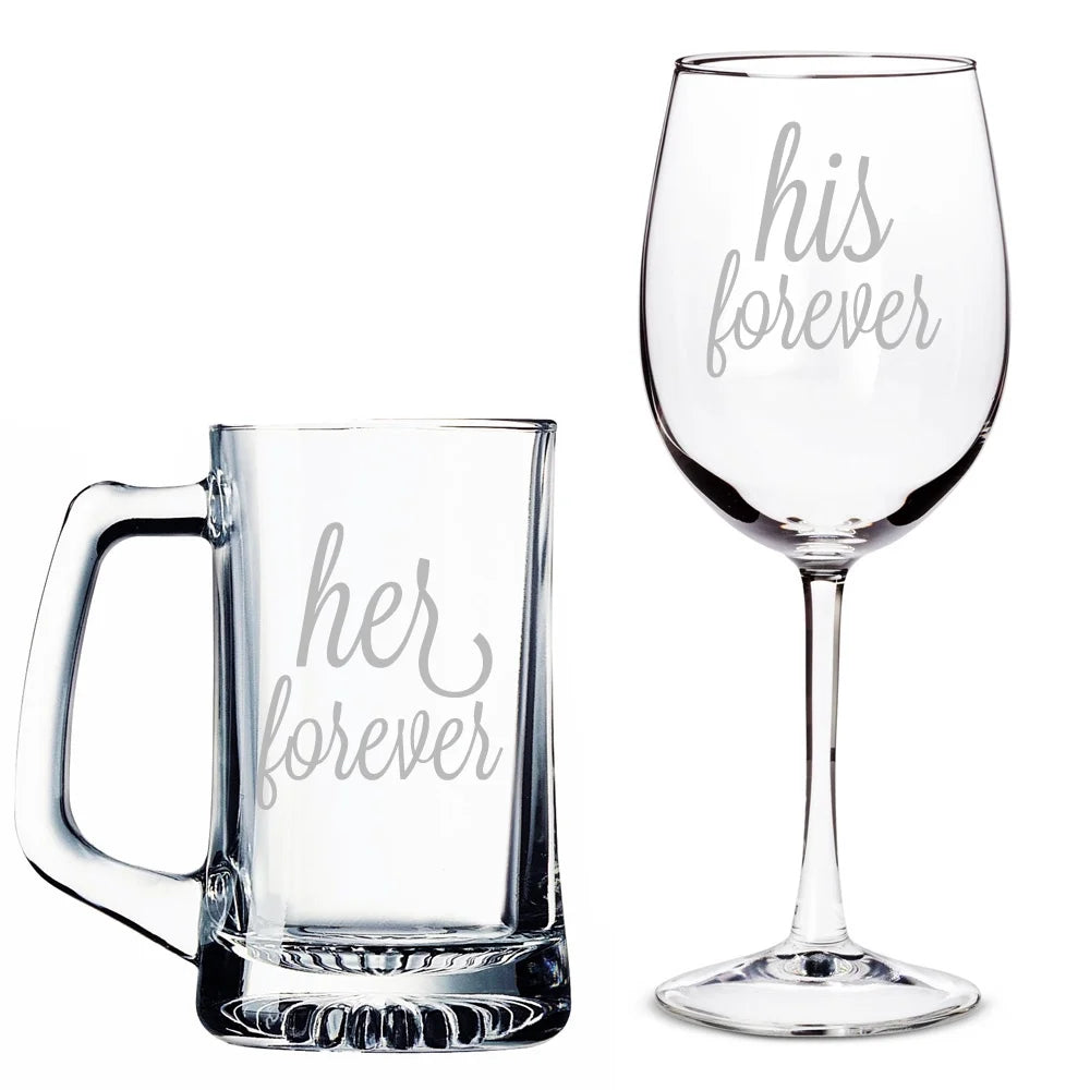 Beer Mug and Wine Glass Set S79194
