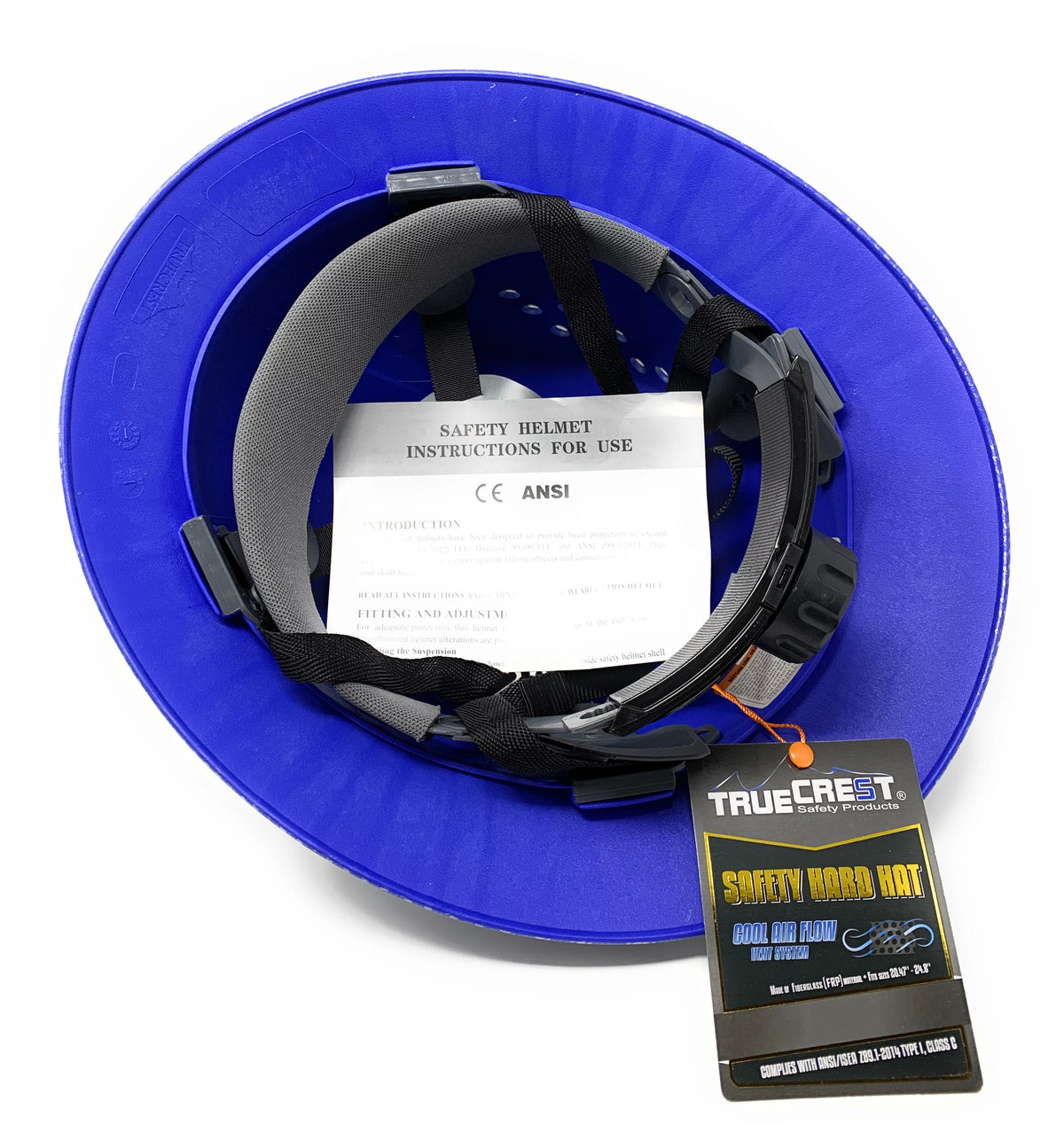 Blue Silver Full Brim Hard Hat with Suspension R965383