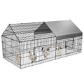 Chicken Coop Chicken Run Pen with Cover Metal Portable Z630315