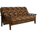 Rustic Walnut Full Size Futon Frame with Mattress N512753