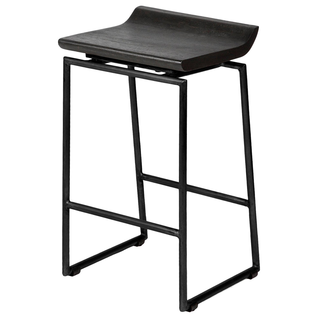 Black Wood Seat Stool O4171