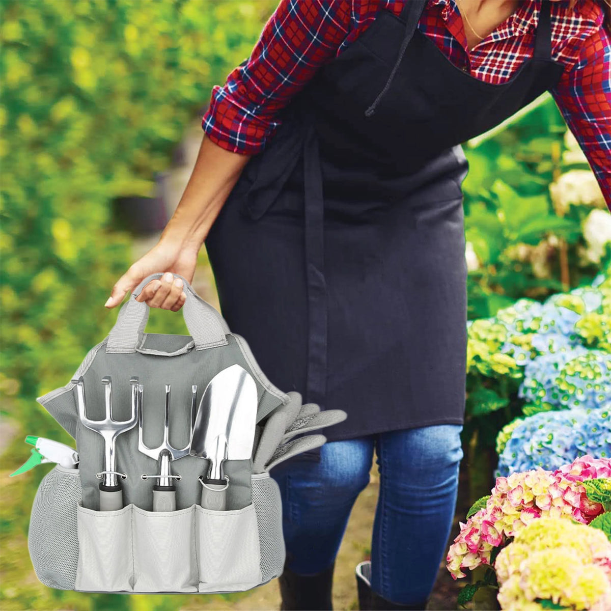 Aluminum Alloy Garden Tool Kit with Storage Tote Bag M308204