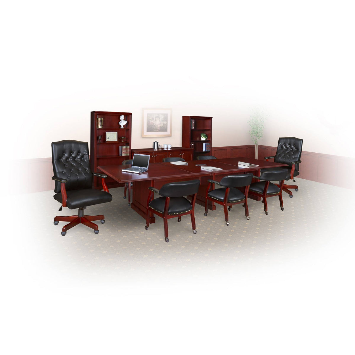 Black Captain Chair with Casters Q219684