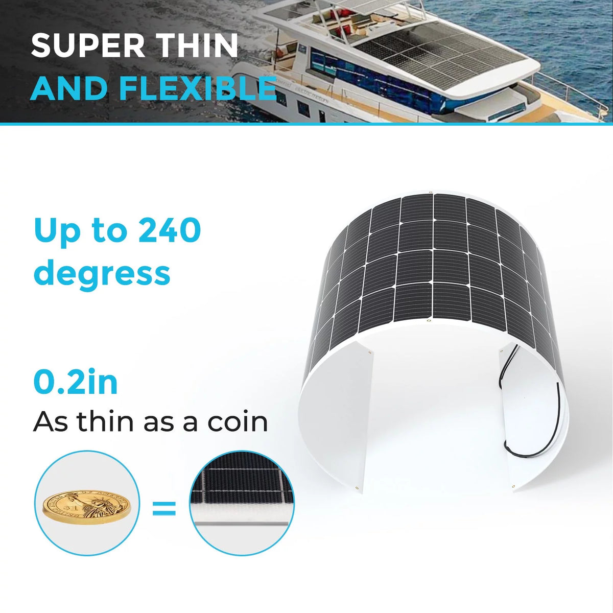 200 Watt 12 Volt Flexible Monocrystalline Solar Panel S44623