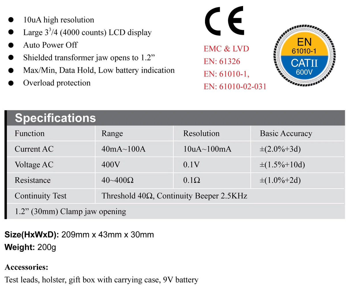 AC Leakage Current Tester Voltage Meter Q29078