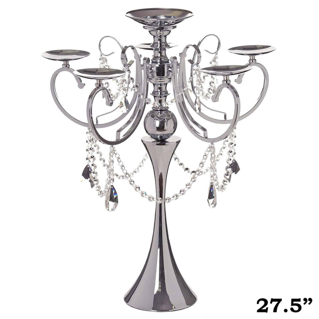 Silver Metal Candle Holder Candelabra M358727