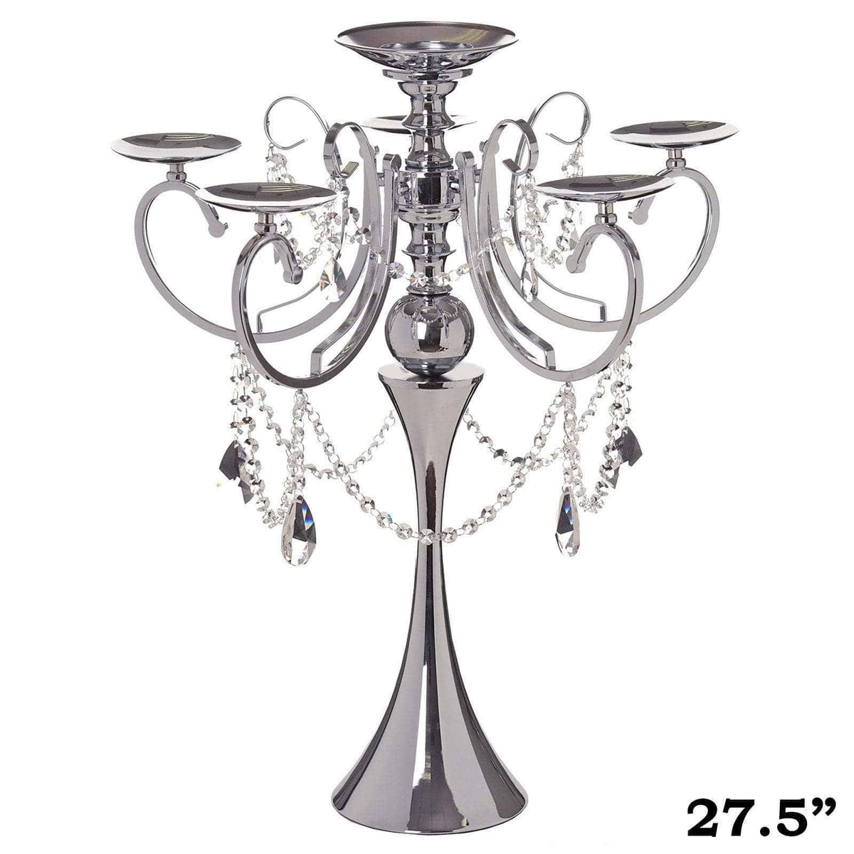 Silver Metal Candle Holder Candelabra M358727
