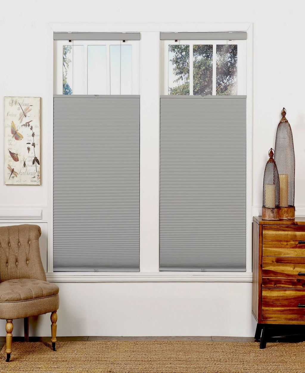 Cream-White Top Down Bottom Up Blackout Shade I245004