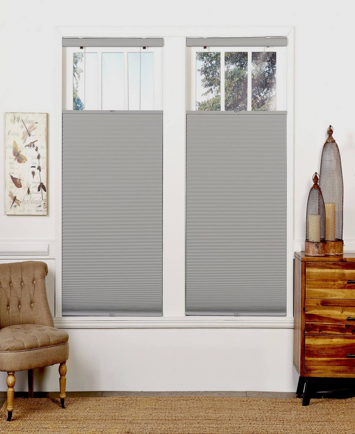 Cream-White Top Down Bottom Up Blackout Shade I245004