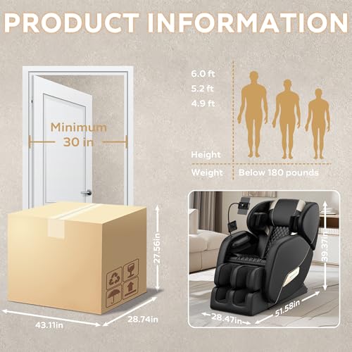Zero Gravity Full Body Shiatsu Massage Chair Recliner Y77481