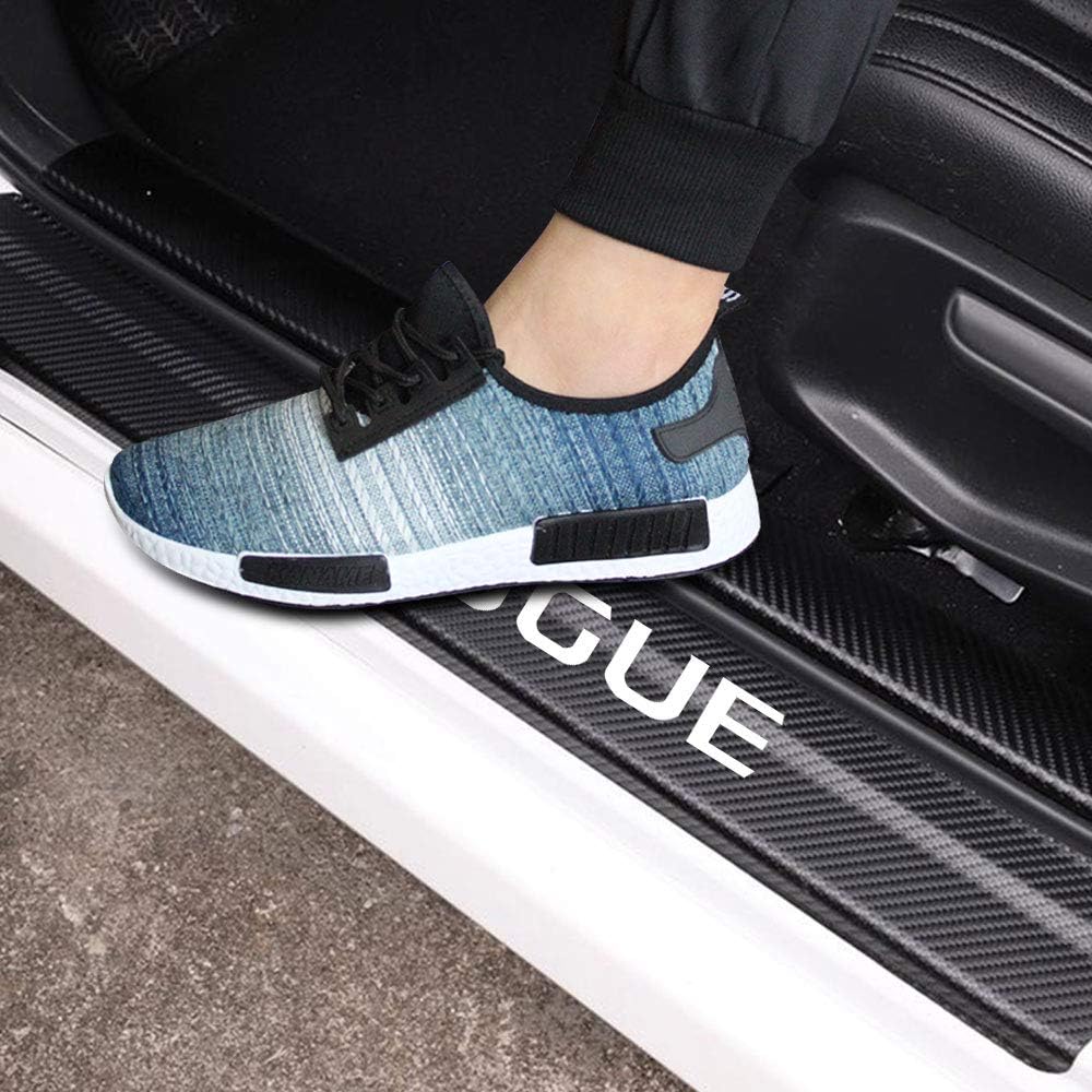 Car Door Sill Carbon Fibre Vinyl Sticker (White) E39056