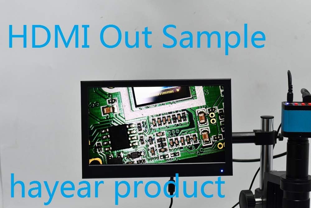 14MP HDMI USB Digital Microscope Camera Set with Boom Stand, C-Mount Lens, LED Light, 8 inch HDMI LCD Monitor K645