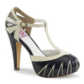 Black 4 1/2" Heel Retro T-Strap Pum P534711