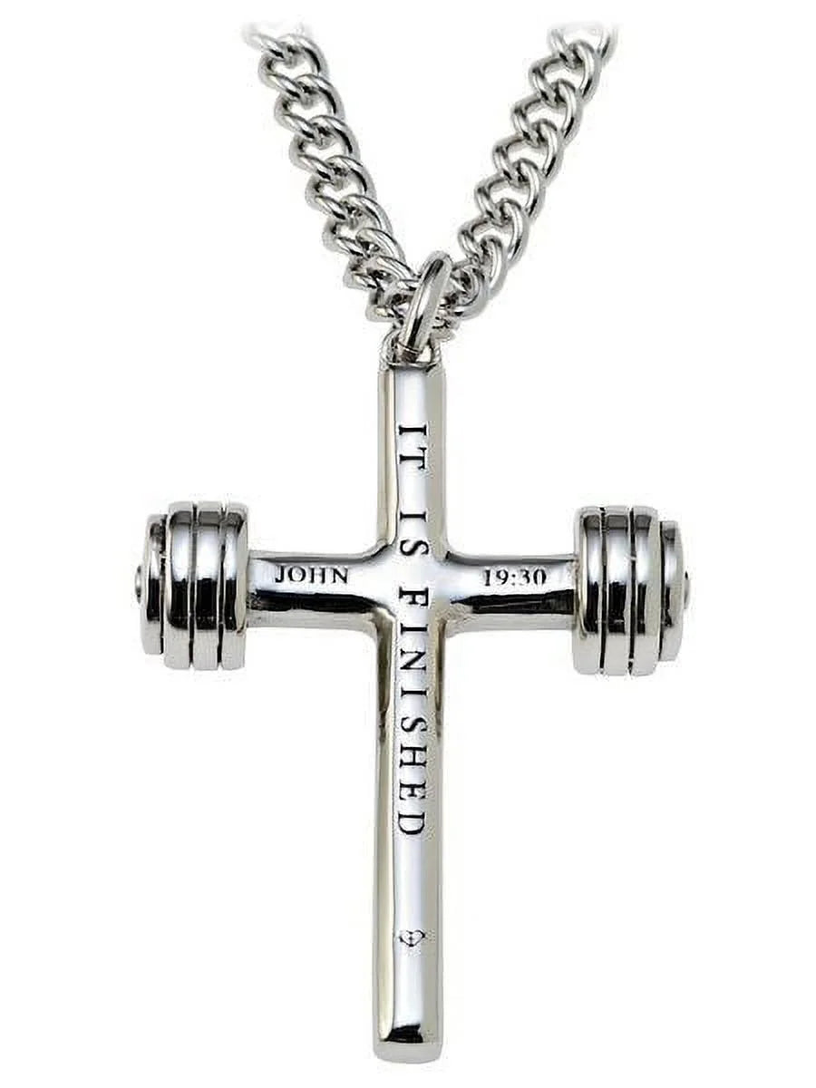 Men's Dumbbell Cross Necklace K1764